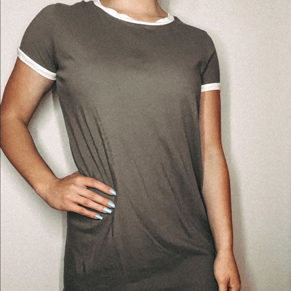 ARMY GREEN VARSITY T-SHIRT DRESS